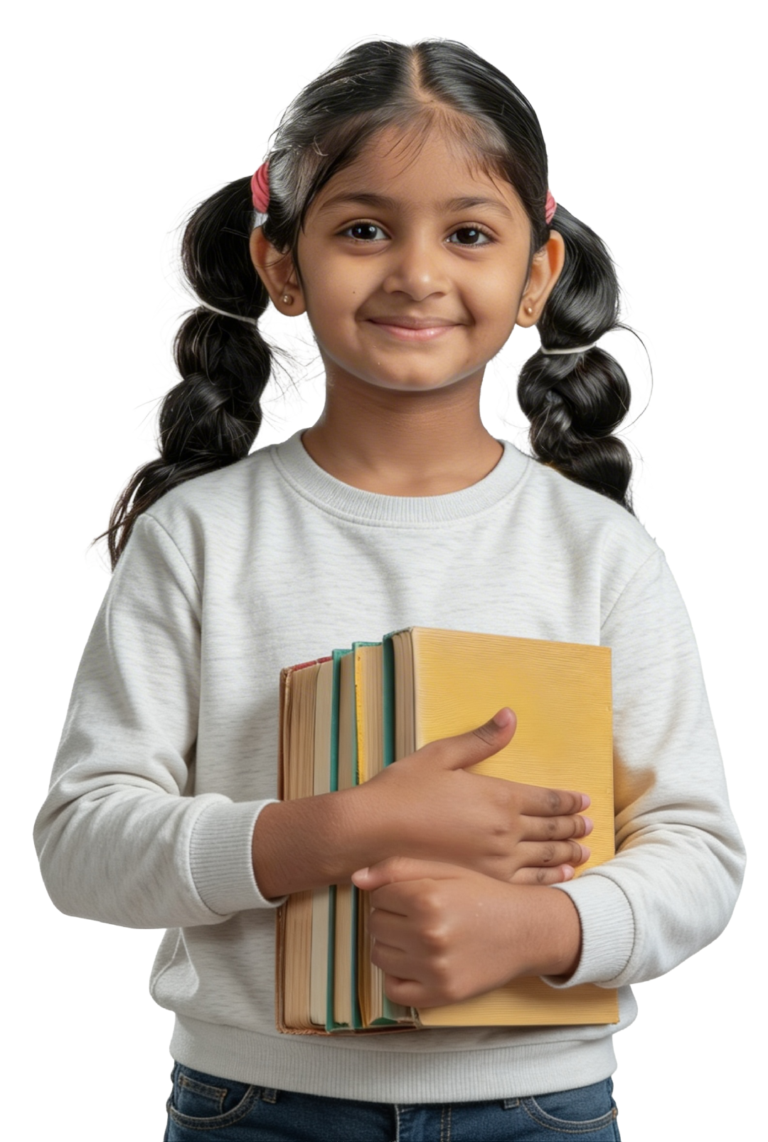 Student holding books